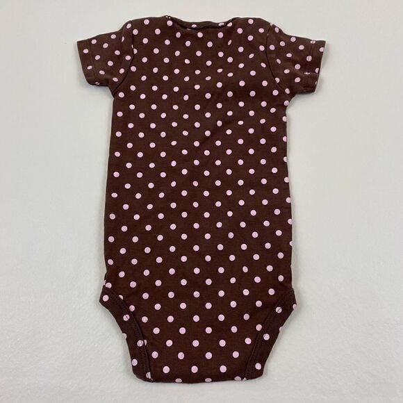 Pink and Brown Carter's snap crotch short sleeve onesie Girl 3 months bundle - Picture 3 of 13